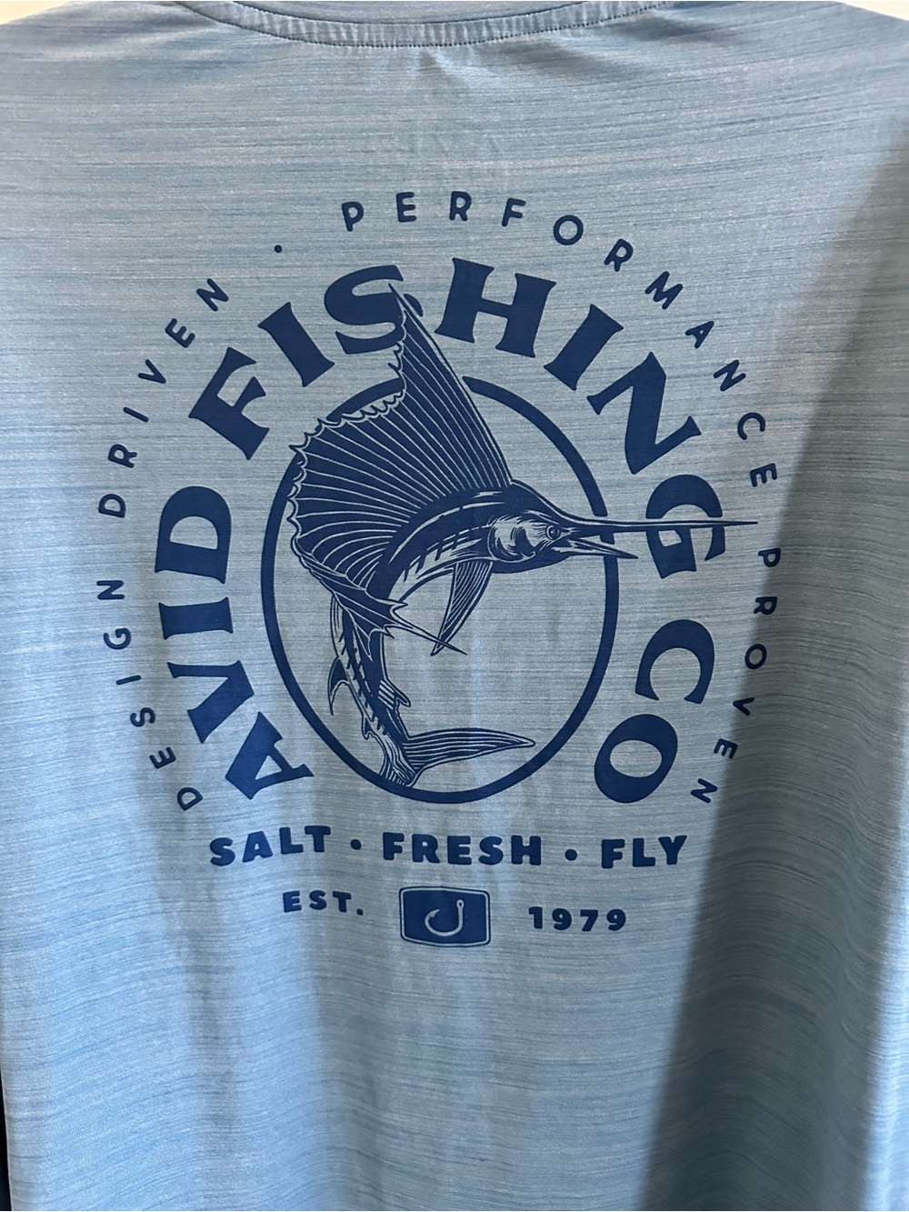 Avid Sportswear Men's XXL Moisture Wicking UV Protection Fishing Shirt Blue - Picture 4 of 4